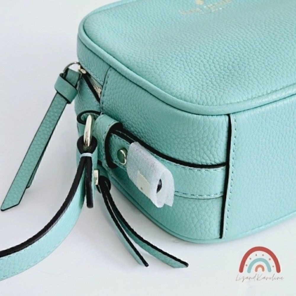 New! Kate Spade Pyper Mulberry Street Leather Aqua Bloom Camera Crossbody Bag - Picture 7 of 16